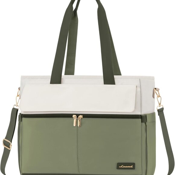 Laptop Bag for Women 15.6 Inch Canvas Laptop Large Capacity Work Bags Mutiple Po